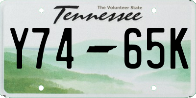 TN license plate Y7465K