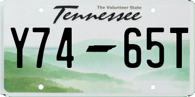 TN license plate Y7465T