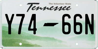 TN license plate Y7466N