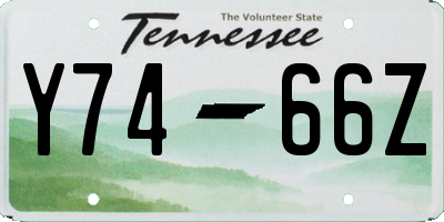 TN license plate Y7466Z