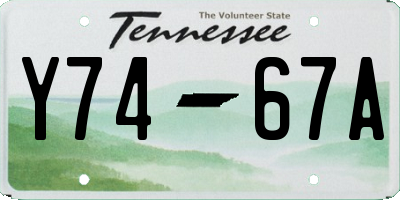 TN license plate Y7467A