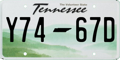 TN license plate Y7467D