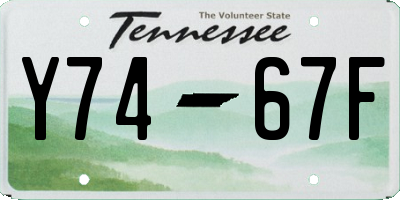 TN license plate Y7467F