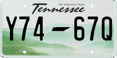 TN license plate Y7467Q