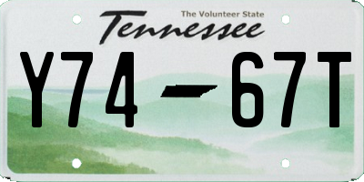 TN license plate Y7467T