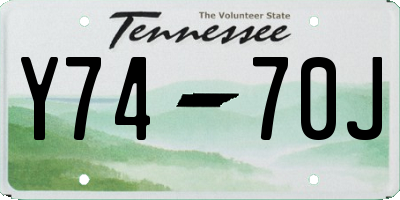 TN license plate Y7470J