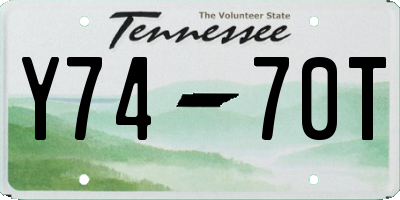 TN license plate Y7470T