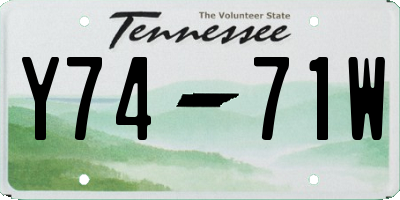 TN license plate Y7471W