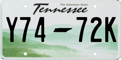 TN license plate Y7472K