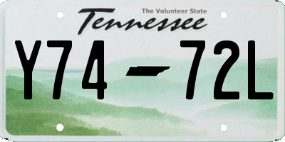 TN license plate Y7472L