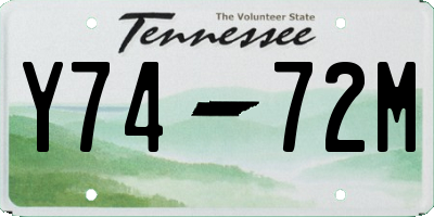 TN license plate Y7472M