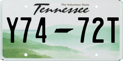 TN license plate Y7472T