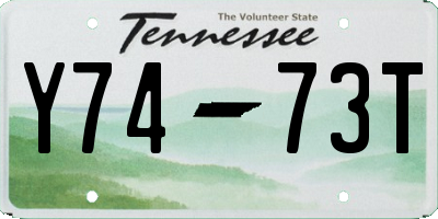 TN license plate Y7473T