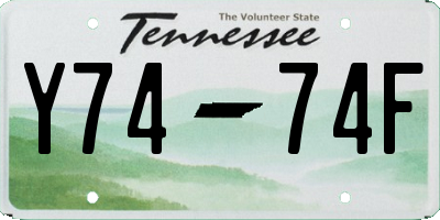 TN license plate Y7474F