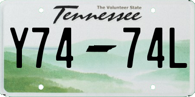 TN license plate Y7474L