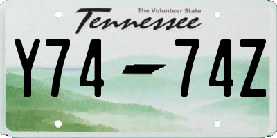 TN license plate Y7474Z