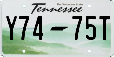 TN license plate Y7475T