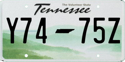 TN license plate Y7475Z