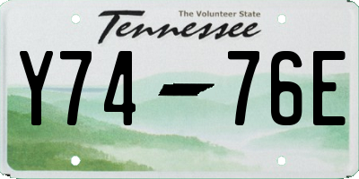 TN license plate Y7476E