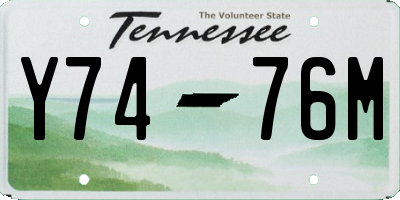 TN license plate Y7476M