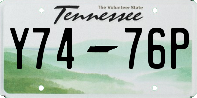 TN license plate Y7476P
