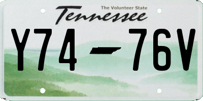 TN license plate Y7476V