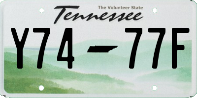 TN license plate Y7477F