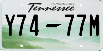 TN license plate Y7477M