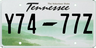 TN license plate Y7477Z