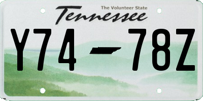 TN license plate Y7478Z