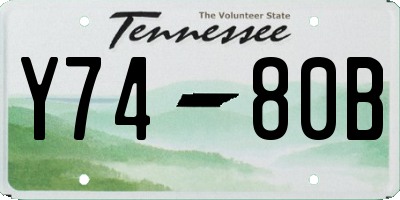 TN license plate Y7480B