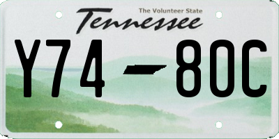 TN license plate Y7480C