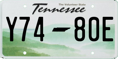 TN license plate Y7480E