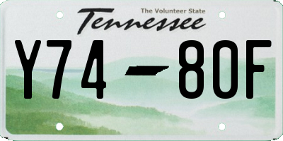 TN license plate Y7480F