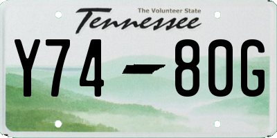 TN license plate Y7480G