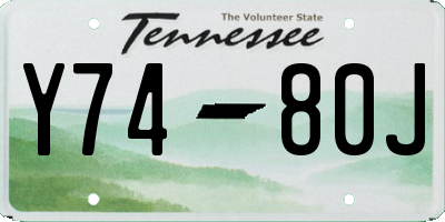 TN license plate Y7480J