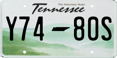 TN license plate Y7480S