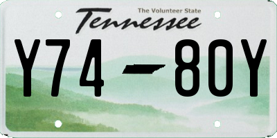 TN license plate Y7480Y
