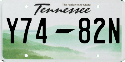 TN license plate Y7482N