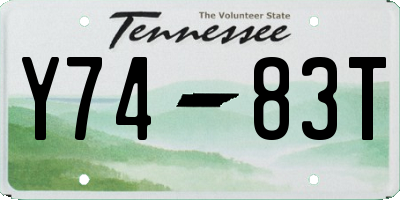 TN license plate Y7483T