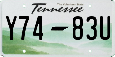 TN license plate Y7483U