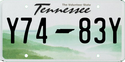 TN license plate Y7483Y