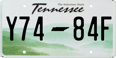 TN license plate Y7484F