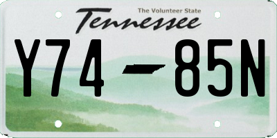 TN license plate Y7485N