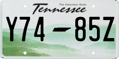 TN license plate Y7485Z