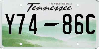 TN license plate Y7486C