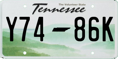 TN license plate Y7486K