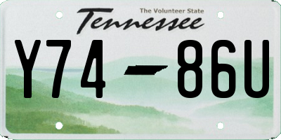TN license plate Y7486U