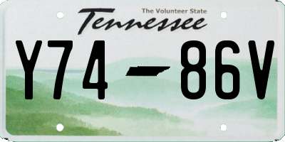 TN license plate Y7486V