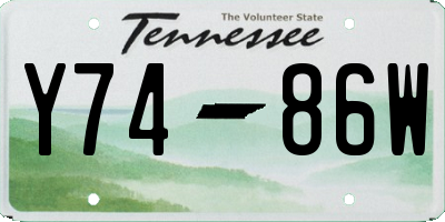 TN license plate Y7486W